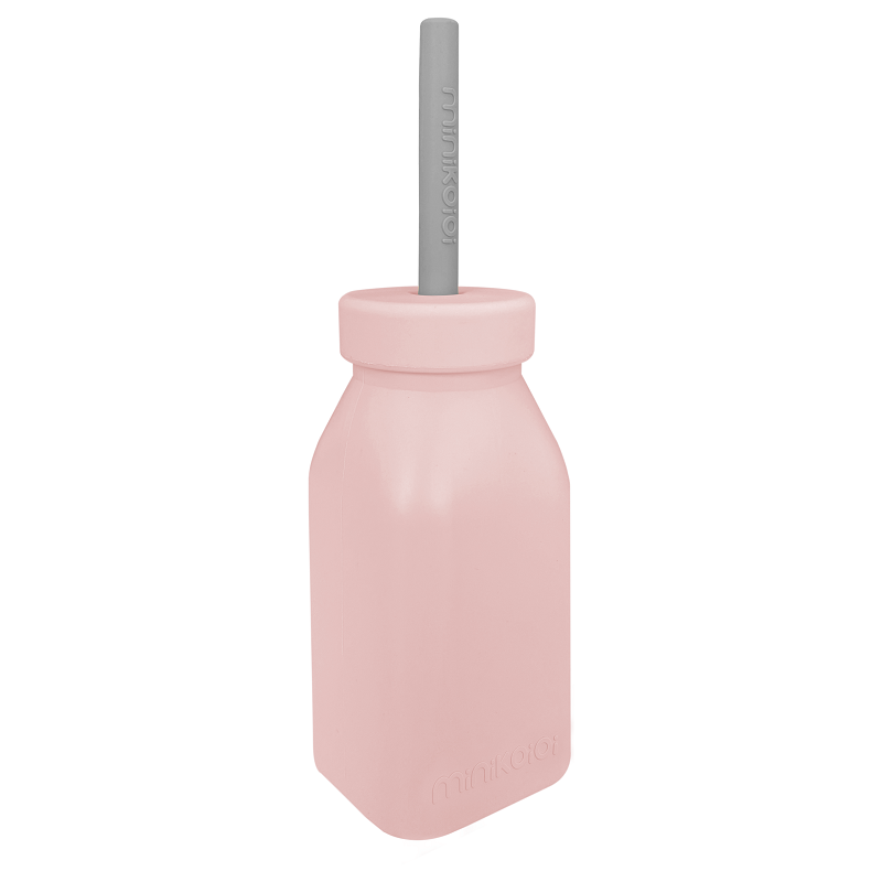 Sticla cu pai din silicon, Minikoioi - Pinky Pink [1]