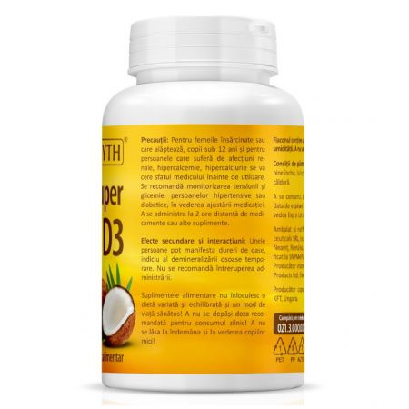 Zenyth-Super Vitamina D3 cu ulei de cocos, 2000UI, 120 capsule, Zenyth [3]