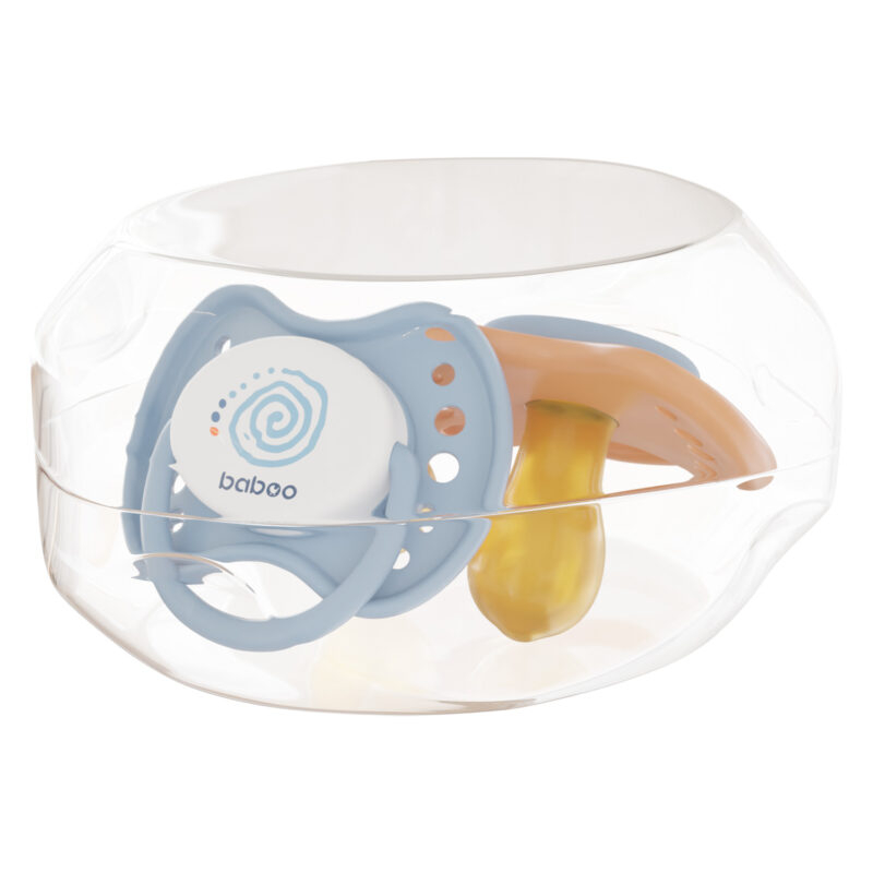 Suzeta Rotunda din Latex Calmy Baboo - Bleu, 2 bucati, 6 luni+ [3]