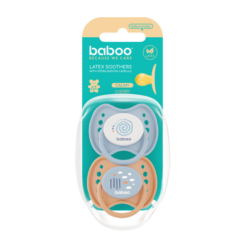 Suzeta Rotunda din Latex Calmy Baboo - Bleu, 2 bucati, 6 luni+ [1]