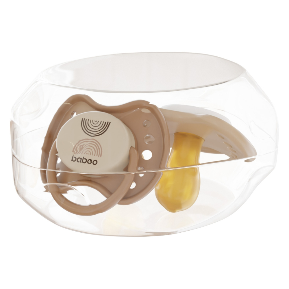 Suzeta Rotunda din Latex Calmy Baboo - Maro, 2 bucati, 0 luni+ [3]