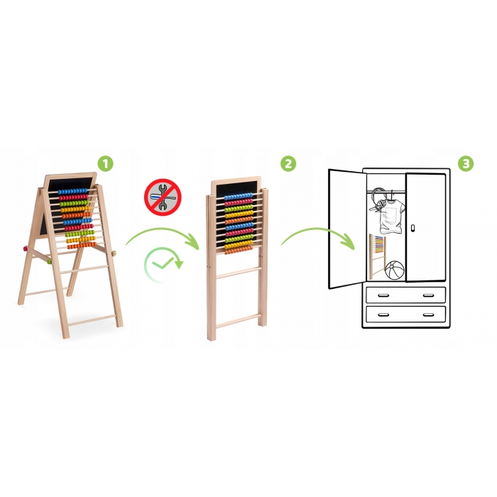Ricokids-Tabla educationala cu doua fete si accesorii Ricokids RK-803, 66 x 45 x 32 cm, Natur [5]