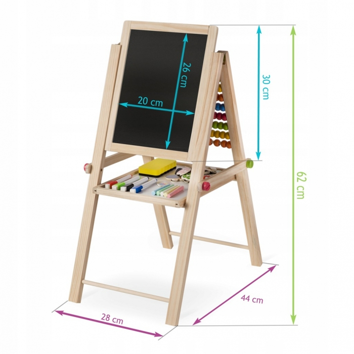 Ricokids-Tabla educationala cu doua fete si accesorii Ricokids RK-803, 66 x 45 x 32 cm, Natur [6]