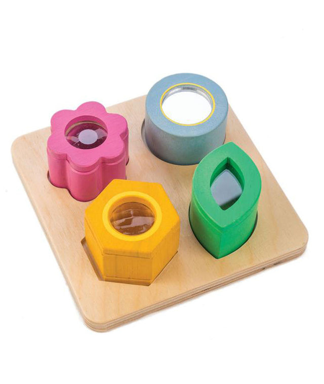 Tender Leaf Toys-Tabla senzoriala cu efecte vizuale, din lemn premium - Audio Sensory Tray - 5 piese - Tender Leaf Toys [1]