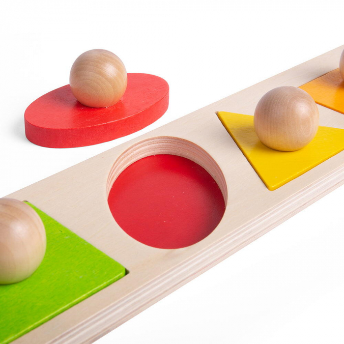 BIGJIGS Toys-Tablita din lemn - Potriveste formele [3]