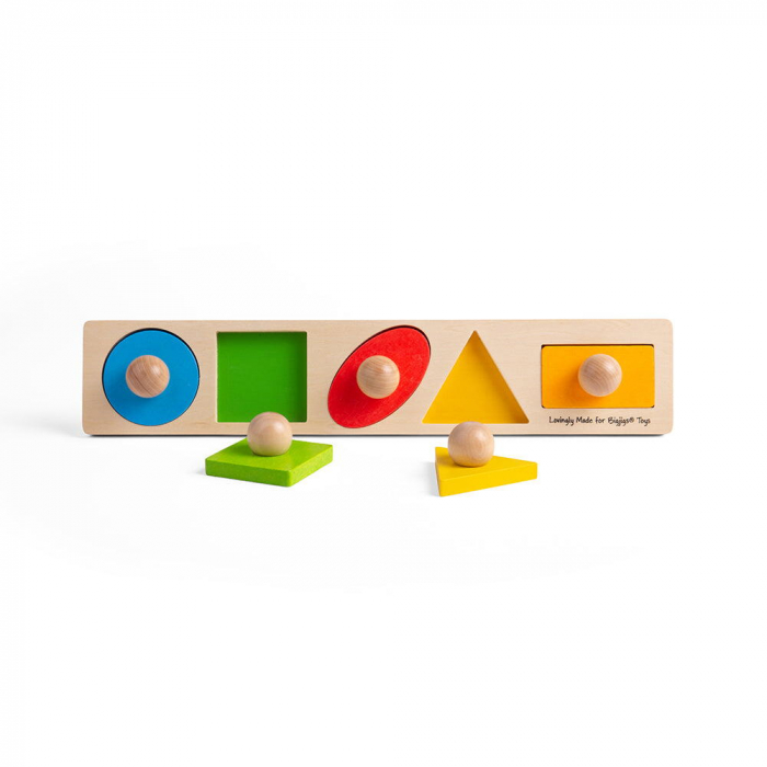 BIGJIGS Toys-Tablita din lemn - Potriveste formele [2]