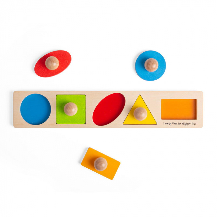 BIGJIGS Toys-Tablita din lemn - Potriveste formele [5]