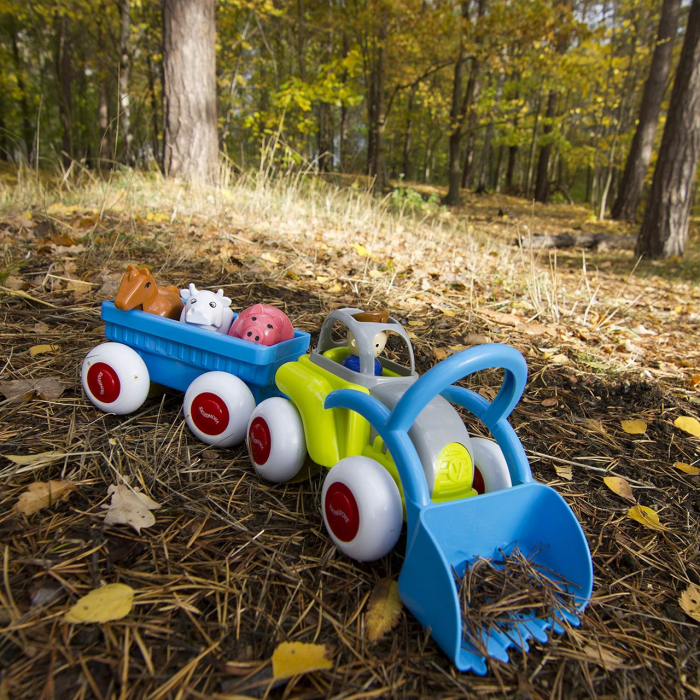 VikingToys-Tractor culori vesele cu remorca si animalute  - Midi [2]