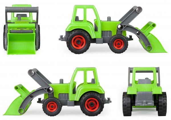 Tractor de jucarie Lena din lemn Negru si verde [2]