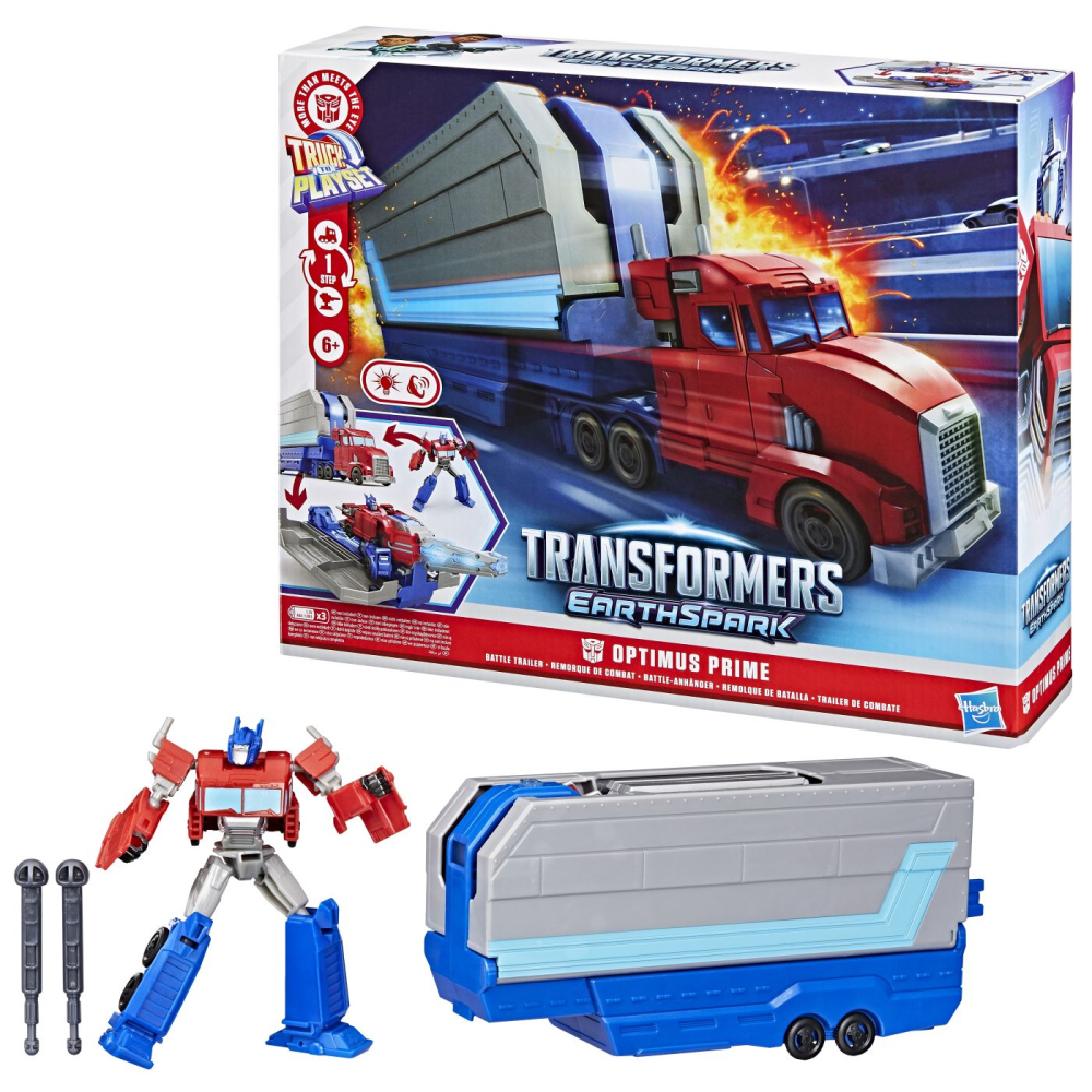 Hasbro-Transformers Earthspark Camion Cu Remorca De Lupta Optimus Prime [2]