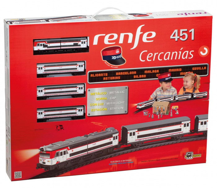 Pequetren-Trenulet electric calatori Cercanias RENFE 451 metalic, cu lumina si sapca conductor tren [5]