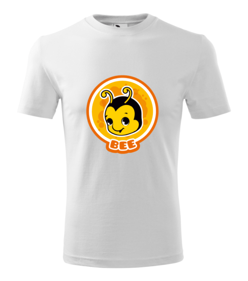Bebeluc Print-Tricou Personalizat Alb cu Albinuță Zâmbitoare – Design Amuzant pentru Bărbați [1]