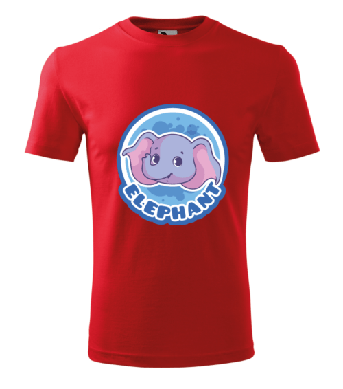 Bebeluc Print-Tricou Personalizat Alb cu Elefant Drăgălaș – Design Amuzant pentru Bărbați [4]