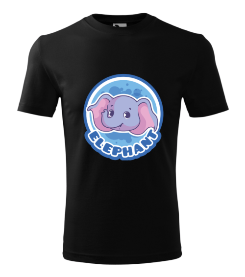 Bebeluc Print-Tricou Personalizat Alb cu Elefant Drăgălaș – Design Amuzant pentru Bărbați [3]