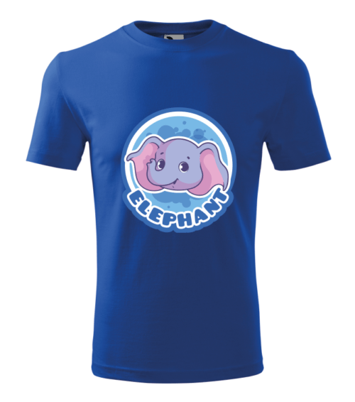 Bebeluc Print-Tricou Personalizat Alb cu Elefant Drăgălaș – Design Amuzant pentru Bărbați [2]