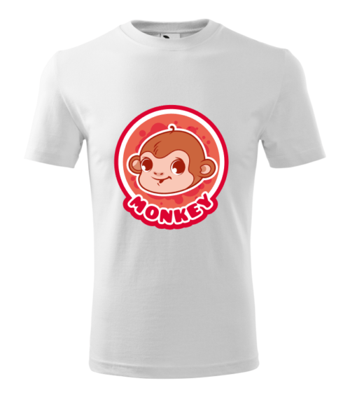 Bebeluc Print-Tricou Personalizat Alb cu Maimuță Amuzantă – Design Jucăuș pentru Bărbați [1]
