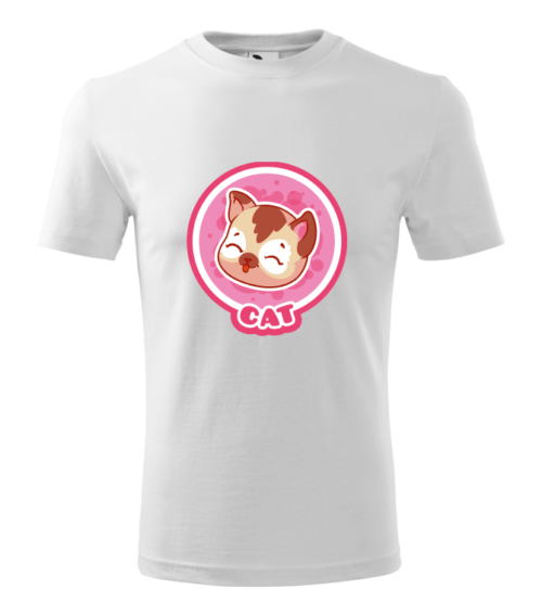 Bebeluc Print-Tricou Personalizat Alb cu Pisică Drăgălașă – Design Amuzant pentru Bărbați [1]