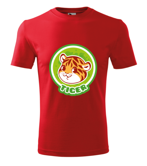 Bebeluc Print-Tricou Personalizat Alb cu Tigru Drăguț – Design Amuzant pentru Bărbați [3]
