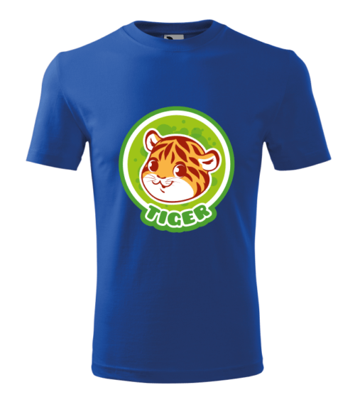 Bebeluc Print-Tricou Personalizat Alb cu Tigru Drăguț – Design Amuzant pentru Bărbați [2]