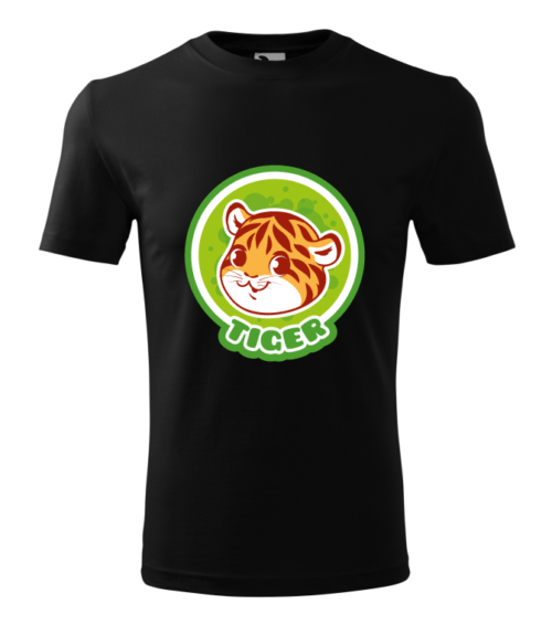 Bebeluc Print-Tricou Personalizat Alb cu Tigru Drăguț – Design Amuzant pentru Bărbați [4]
