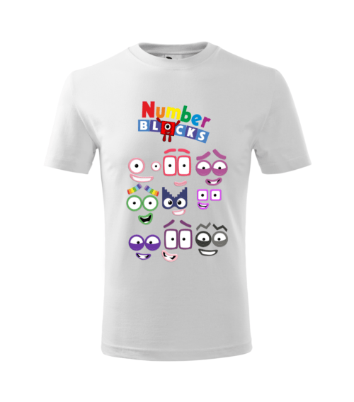 Bebeluc Print-Tricou Personalizat Alb "Number Blocks" pentru Copii [1]
