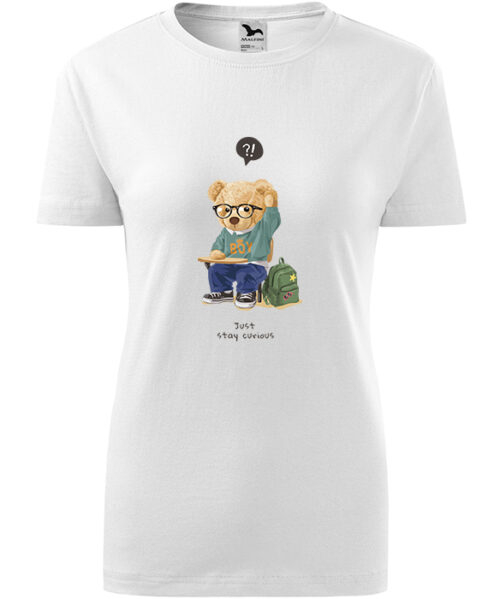 Tricou Personalizat Băiețel Urs – Design Educațional Just Stay Curious [2]