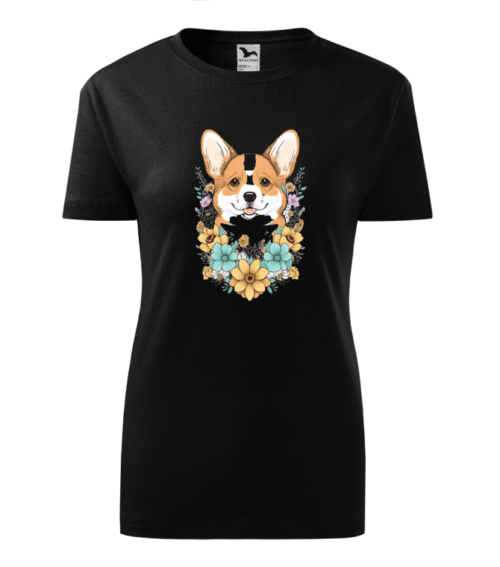 Bebeluc Print-Tricou Personalizat cu Câine Corgi și Flori - Design Unic și Adorabil [3]