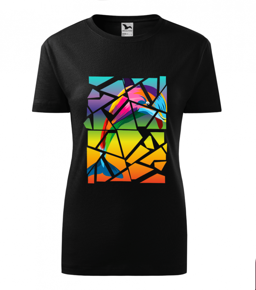 Bebeluc Print-Tricou Personalizat cu Design Geometric de Delfin Colorat - Artă Modernă și Stil Unic [1]