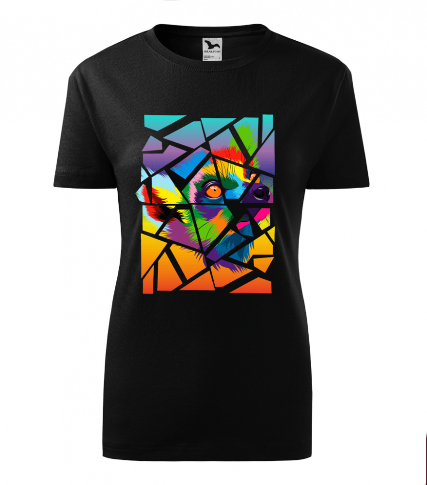 Bebeluc Print-Tricou Personalizat cu Design Geometric de Lup Colorat - Artă Modernă și Creativă [1]
