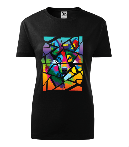 Bebeluc Print-Tricou Personalizat cu Design Geometric de Lup Colorat - Artă Modernă și Stil Urban [1]