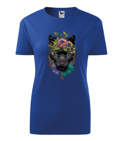Tricou Personalizat cu Panteră Neagră și Flori - Design Artistic și Modern [2]