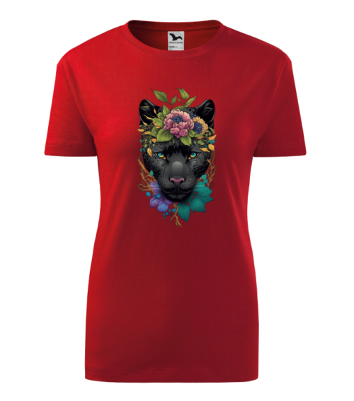 Tricou Personalizat cu Panteră Neagră și Flori - Design Artistic și Modern [4]