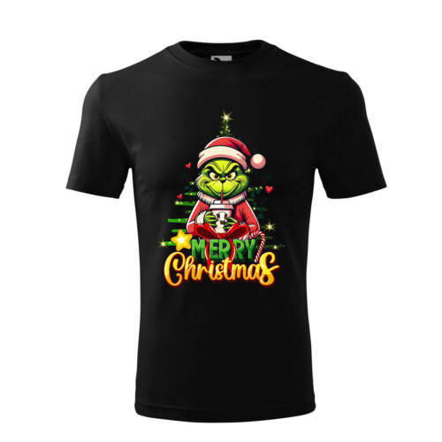 Bebeluc Print-Tricou Personalizat de Crăciun cu Personaj Amuzant și Mesaj Merry Christmas - Design Festiv [1]