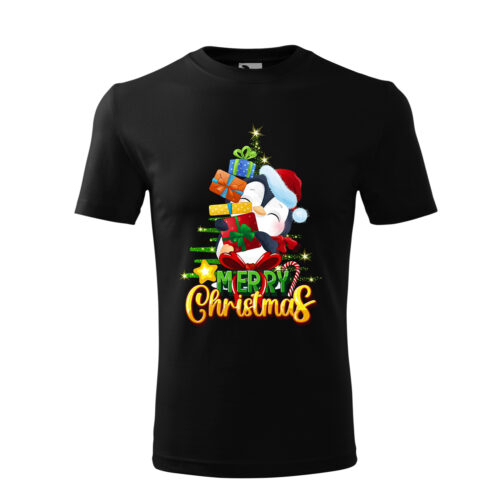 Bebeluc Print-Tricou Personalizat de Crăciun cu Personaj Festiv și Mesaj Merry Christmas [1]