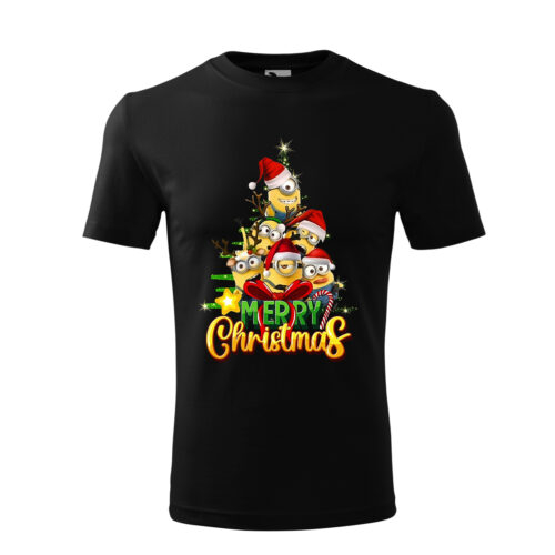 Tricou Personalizat de Crăciun cu Personaje Amuzante și Mesaj Merry Christmas [1]