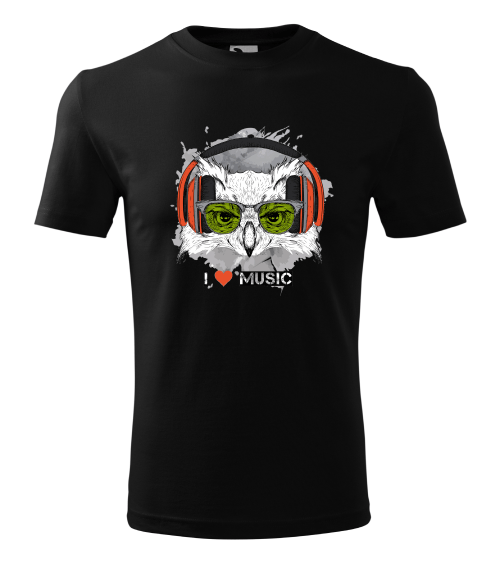 Bebeluc Print-Tricou Personalizat I Love Music cu Bufniță Cool - Design Modern și Creativ [1]