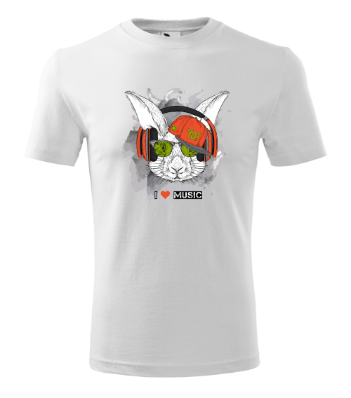 I Love Music személyre szabott póló Cool Rabbit-tal és fejhallgatóval – modern és játékos design [2]