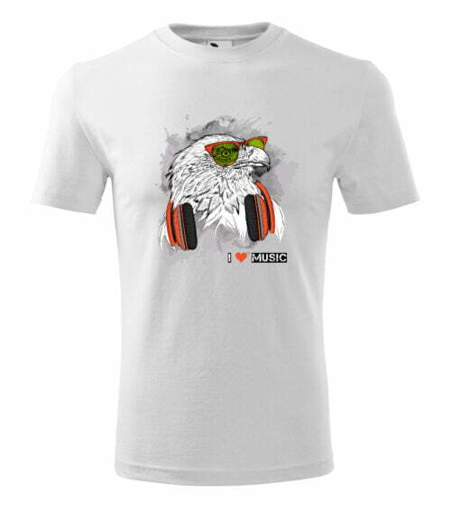 Bebeluc Print-Tricou Personalizat I Love Music cu Vultur și Căști - Design Modern și Cool [2]