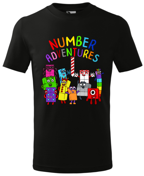 Bebeluc Print-Tricou Personalizat Negru ''Number blocks'' pentru Copii 4 [1]