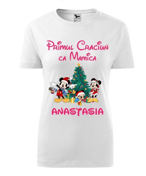 Bebeluc Print-Tricou Personalizat Primul Crăciun ca Mămică - Cadou Special pentru Mămici și Anastasia [1]