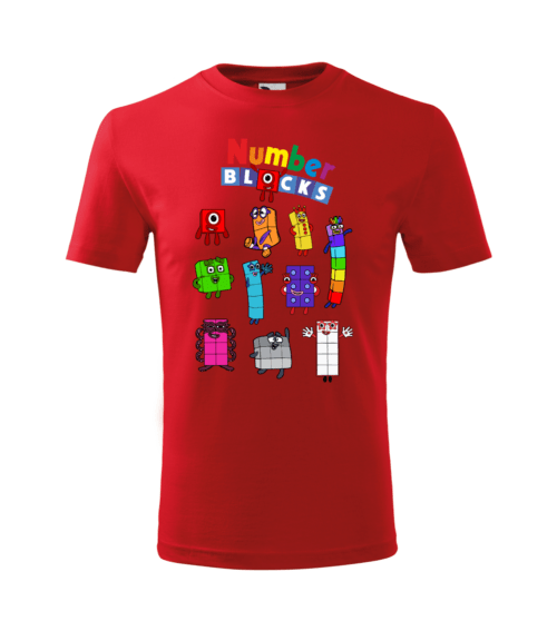 Bebeluc Print-Tricou Personalizat Rosu ''Number blocks'' pentru Copii 3 [1]