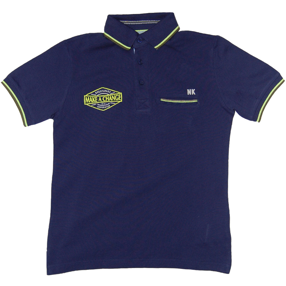 Tricou polo bleumarin cu maneca scurta si imprimeu (6140), 10 ani / 140 cm [1]