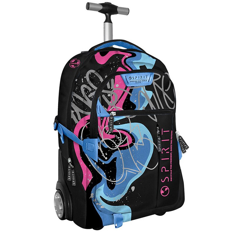 Troler Spirit Pattern Graffiti Negru/Roz, 55x35x25 cm [1]