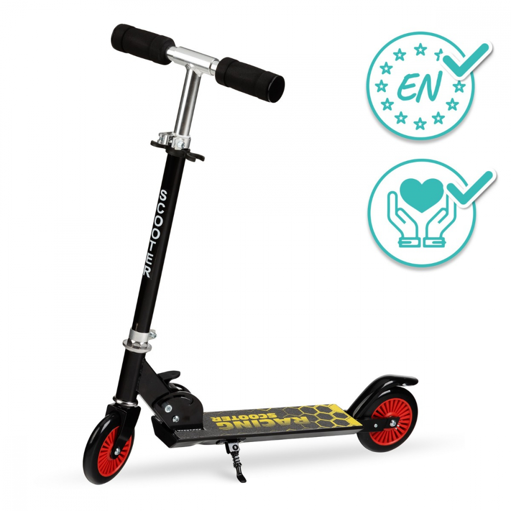 Trotineta copii, QKIDS, FLO Black, Rulmenti ABEC-9, Roti poliuretan 85A, Ghidon T-shapea [1]