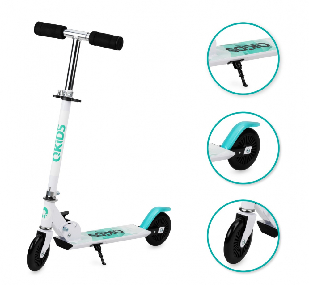Trotineta copii, QKIDS, FLO Blue, Rulmenti ABEC-9, Roti poliuretan 85A, Ghidon T-shape [2]