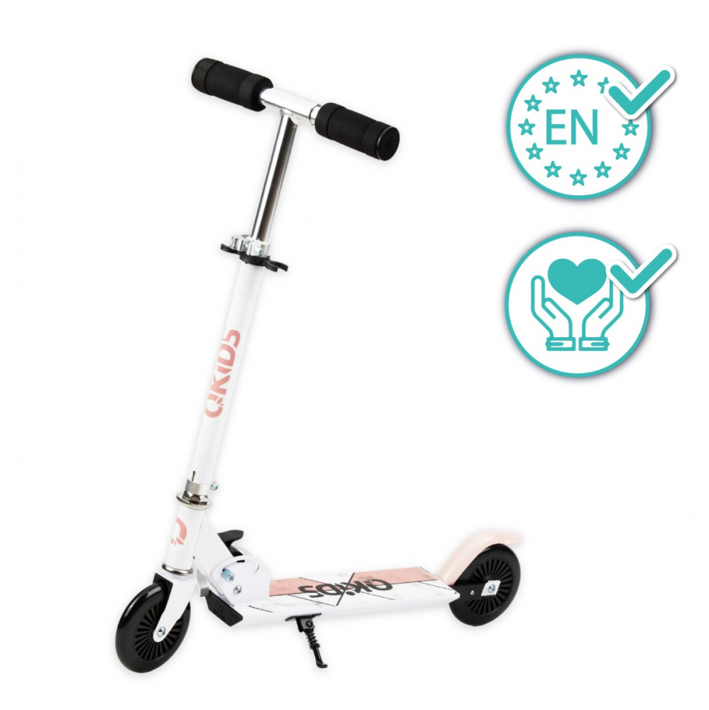 QKids-Trotineta copii, QKIDS, FLO Pink, Rulmenti ABEC-9, Roti poliuretan 85A, Ghidon T-shape [1]