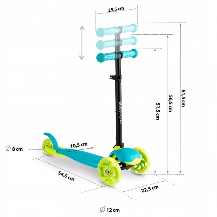 Trotineta cu roti cu LED Ricokids Loco 765103 - Turcoaz [9]