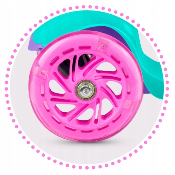 Trotineta cu roti cu LED Ricokids Loco 765104 - Turcoaz cu roz [5]