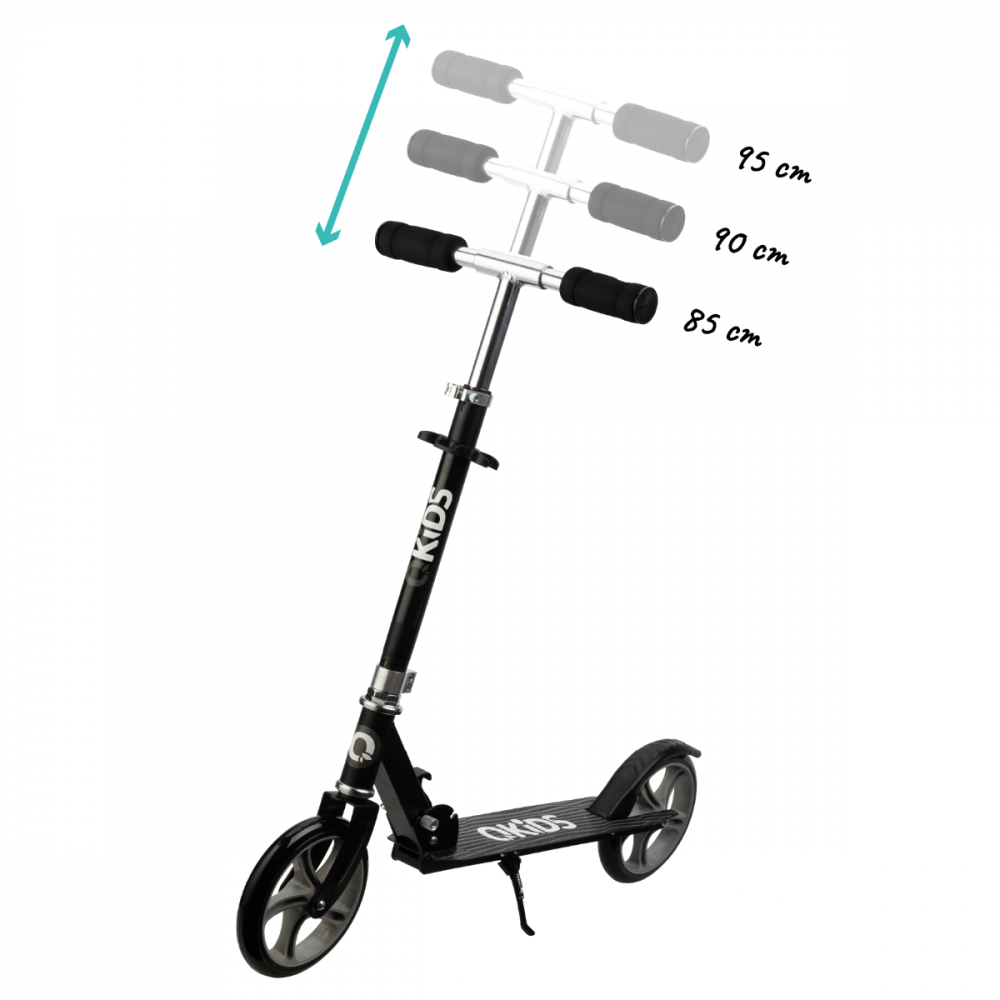 QKids-Trotineta freestyle, QKIDS, WEISS Black, Ghidon reglabil pe 3 trepte, Amortizor Easy&Up [5]