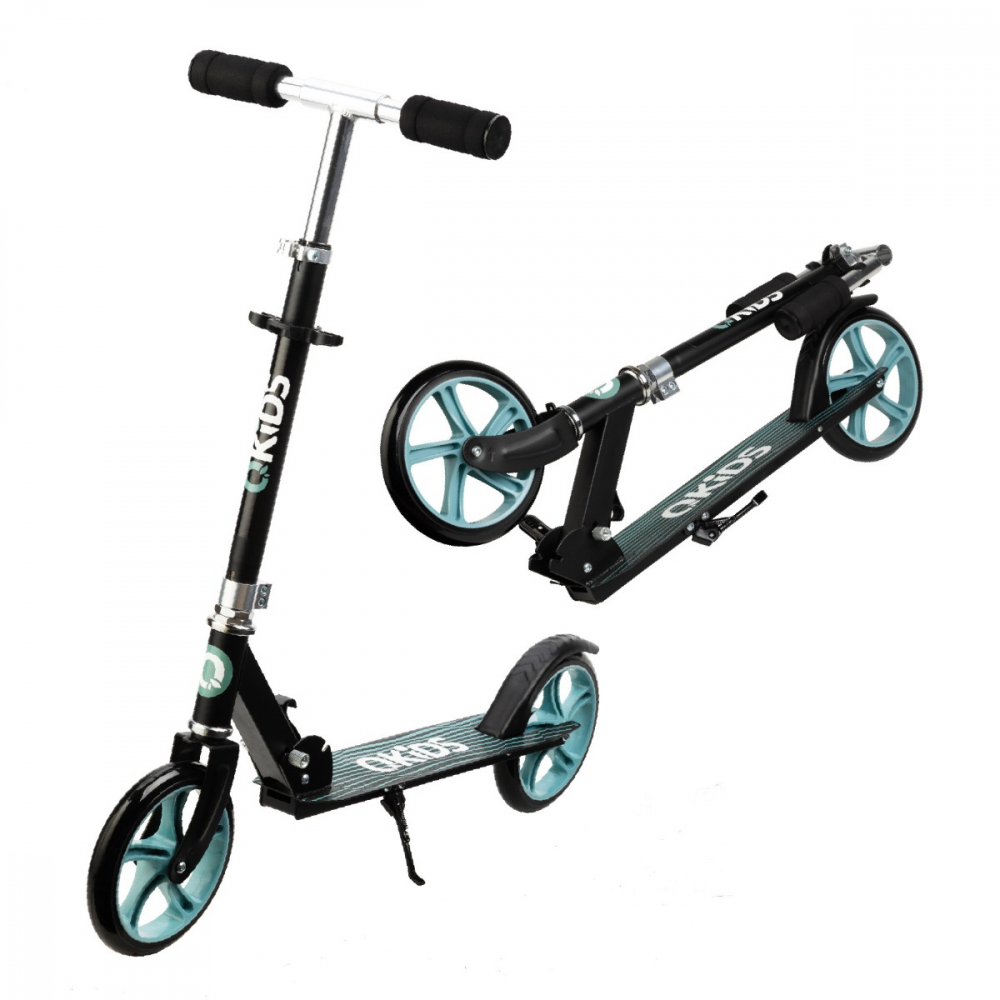 Trotineta freestyle, QKIDS, WEISS Green, Ghidon reglabil pe 3 trepte, Amortizor Easy&Up [1]